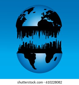 Vector illustration of the city on a white background.