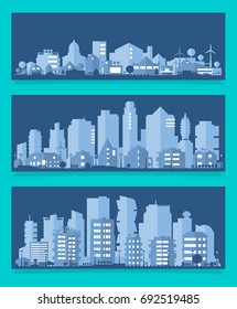 Vector illustration with a city in paper material style