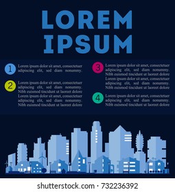 Vector illustration with a city in paper material style