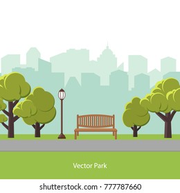 City Park Vector Illustration Stock Vector (Royalty Free) 1354235300 ...