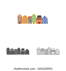 Vector illustration of city and polish sign. Set of city and castle stock symbol for web.