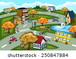A vector illustration of city scene
