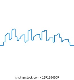 Vector illustration city skyline line art