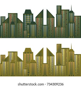 Vector illustration of the city skyline panorama