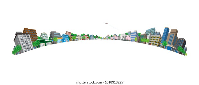 Vector illustration of the cityscape