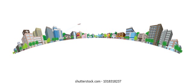 Vector illustration of the cityscape