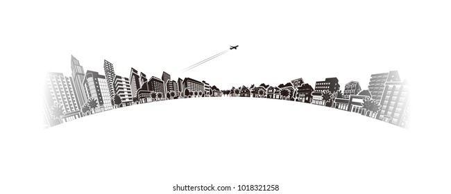 Vector illustration of the cityscape