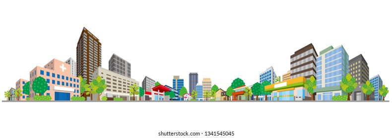 Vector illustration of the cityscape