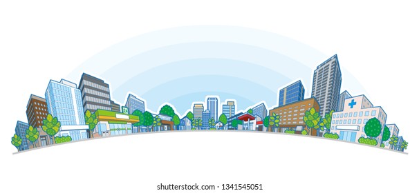 Vector illustration of the cityscape
