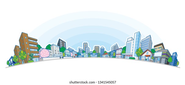 Vector illustration of the cityscape