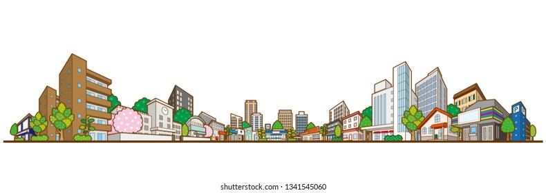 Vector illustration of the cityscape