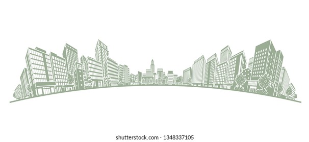 Vector illustration of the cityscape