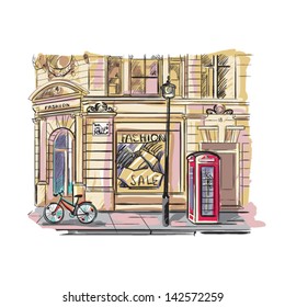 vector illustration of cityscape.