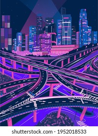 A vector illustration of a cityscape.