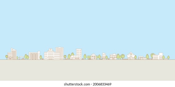 Vector illustration of cityscape. Vector illustration of building.