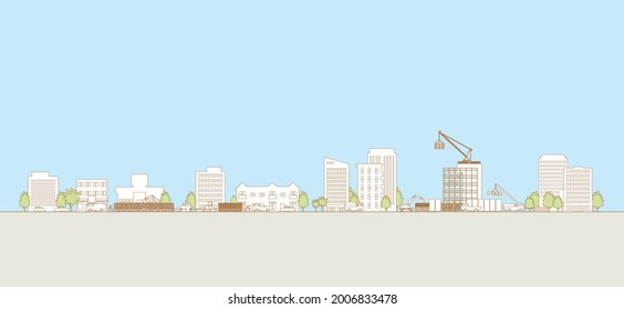 Vector illustration of cityscape. Vector illustration of building.