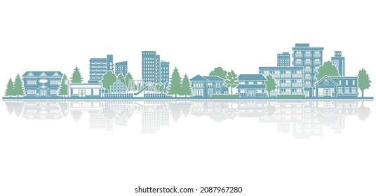 Ilustración vectorial del paisaje urbano. Ilustración del edificio.