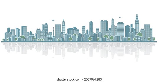 Vector illustration of cityscape. Illustration of the building.
