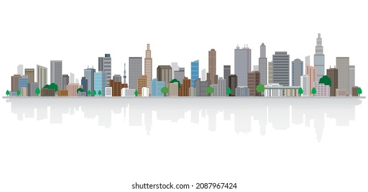 Vector illustration of cityscape. Illustration of the building.