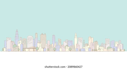 Ilustración vectorial del paisaje urbano. Ilustración del edificio.