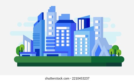 Vector and Illustration cityscape concepts in flat design style for banner, website, and landing page