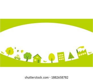 Vector illustration of the cityscape. Frame. flame.