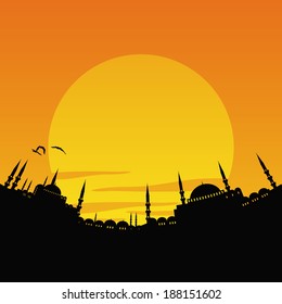 vector illustration of the cityscape of Istanbul