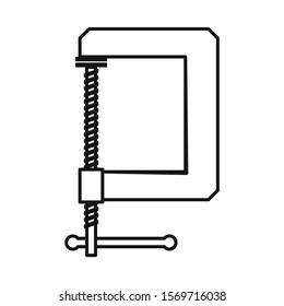 Vector illustration of clamp and screw logo. Web element of clamp and vise stock vector illustration.