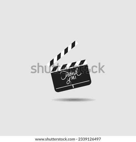 vector illustration of a clapper board with the inscription thank you, thank you to the audience