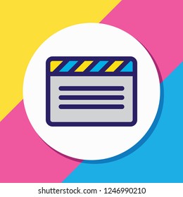 Vector illustration of clapper icon colored line. Beautiful hobby element also can be used as clapboard icon element.