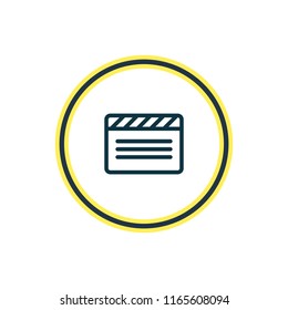 Vector illustration of clapper icon line. Beautiful lifestyle element also can be used as clapperboard icon element.