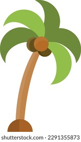 Vector illustration of a clapper. Tropical tree. Beach coconut tree.