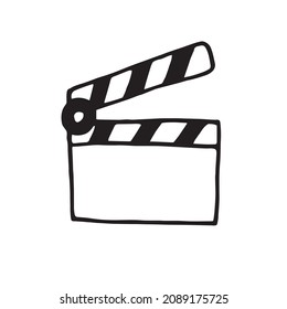 vector illustration of a clapperboard in doodle style