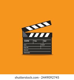 Vector illustration of clapperboard make movie