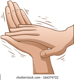 A vector illustration of clapping hands. 