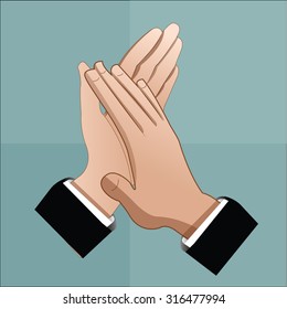 A vector illustration of clapping hands