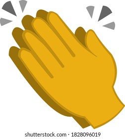 Vector illustration of clapping hands emoticon