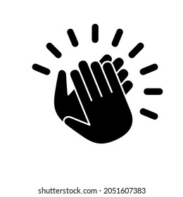 Vector illustration of clapping hands. Hands clapping icon.