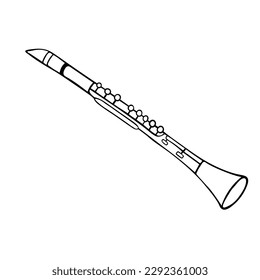 Vector illustration of clarinet of a wind musical instrument