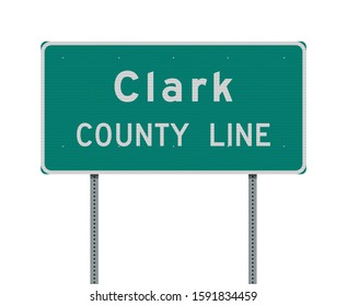 Vector illustration of the Clark County Line green road sign