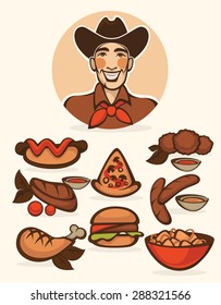vector illustration for classic american menu