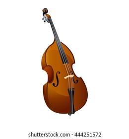 Vector illustration of a classic bass isolated object on a white background. You can use any text or image.