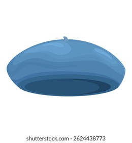 Vector illustration of a classic blue beret, isolated on white background