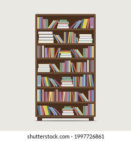 Vector illustration of classic bookcase isolated on a white background