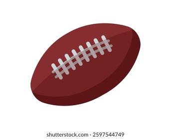 Vector illustration of a classic brown American football with white stitches on a white background.