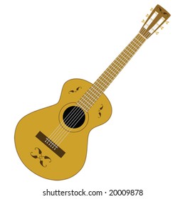 Vector illustration of a classic brown guitar