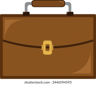 vector illustration of a classic brown work suitcase