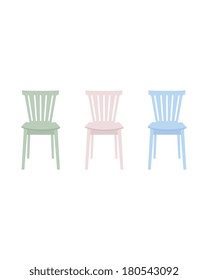 Vector illustration of a classic chair set