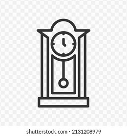 Vector illustration of classic clock icon in dark color and transparent background(png).