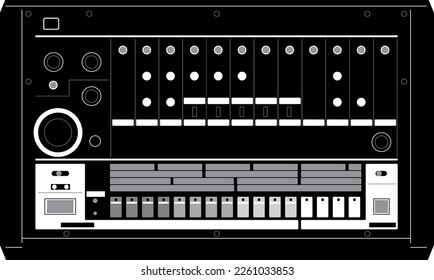 Vector illustration of a classic drum machine